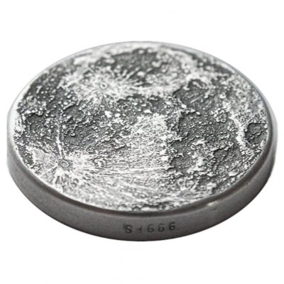 TRUE MOON ULTRA THICK Silver Coin Round Antique finish High relief 3D effect 1/2 oz